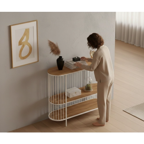 KONSOLA Z DREWNA LITEGO DĄB OLCHA JESION SKD-346